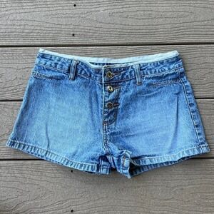 Y2K Rue 21 Double Waistband Denim Shorts Size 1/2 Preppy